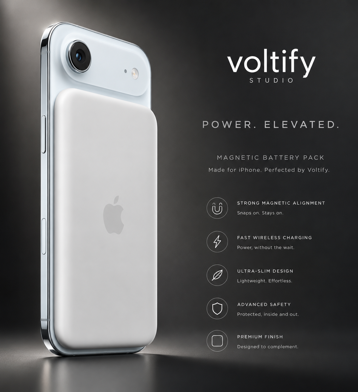 Voltify SnapCharge Pro™ Premium Magnetic Wireless Power Bank
